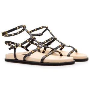 Γυναικεία δερμάτινα σανδάλια Komis & Komis K4 -ΜΑΥΡΟ