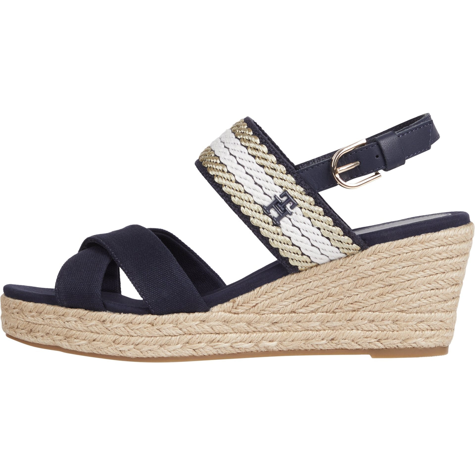 Γυναικείες πλατφόρμες Tommy Hilfiger Golden Webbing Mid Wedge FW0FW07090 DW6 1 Γυναικείες πλατφόρμες Tommy Hilfiger Golden Webbing Mid Wedge FW0FW07090 DW6