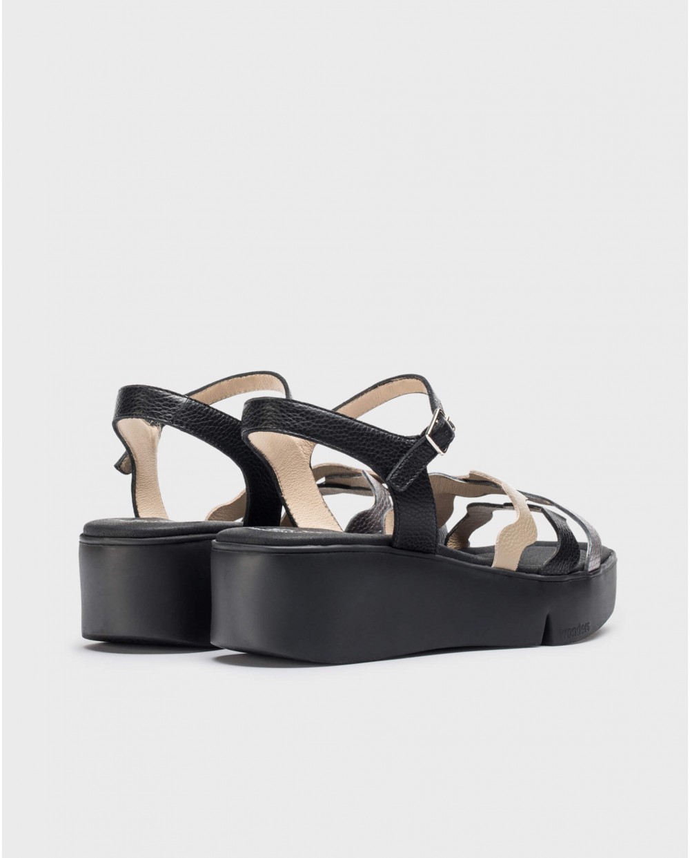 Γυναικείες πλατφόρμες WONDERS Andy B-7943 Negro/taupe/plomo 3 Γυναικείες πλατφόρμες WONDERS Andy B-7943 Negro/taupe/plomo - Image 3