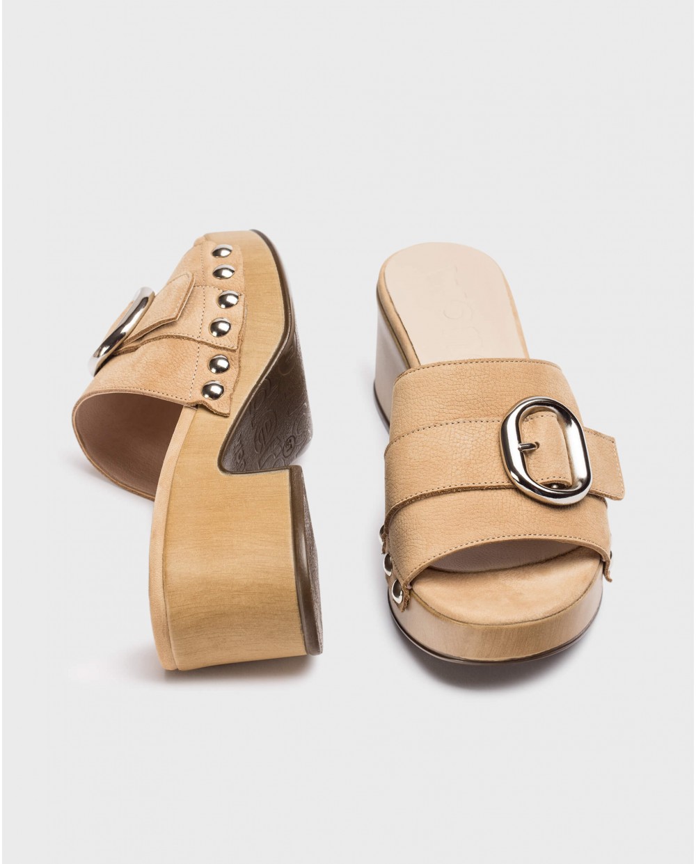 Γυναικεία mules WONDERS Bianca D-8852-P Sand 2 Γυναικεία mules WONDERS Bianca D-8852-P Sand - Image 2